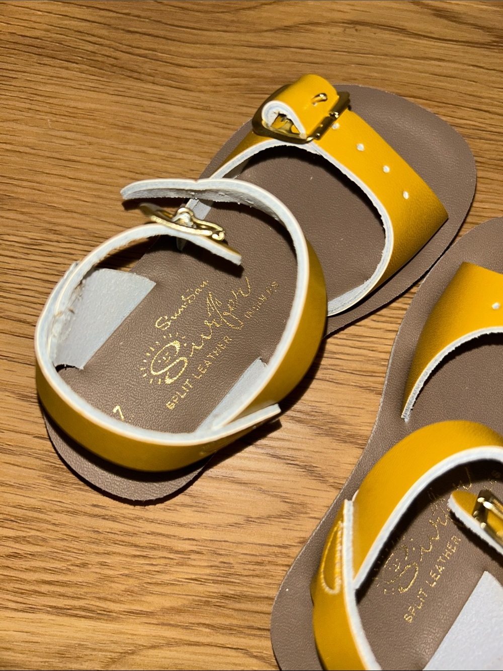 San-Sun Surfer Toddler Yellow Buckle Sandals - Adjustable Straps - Picture 3 of 6